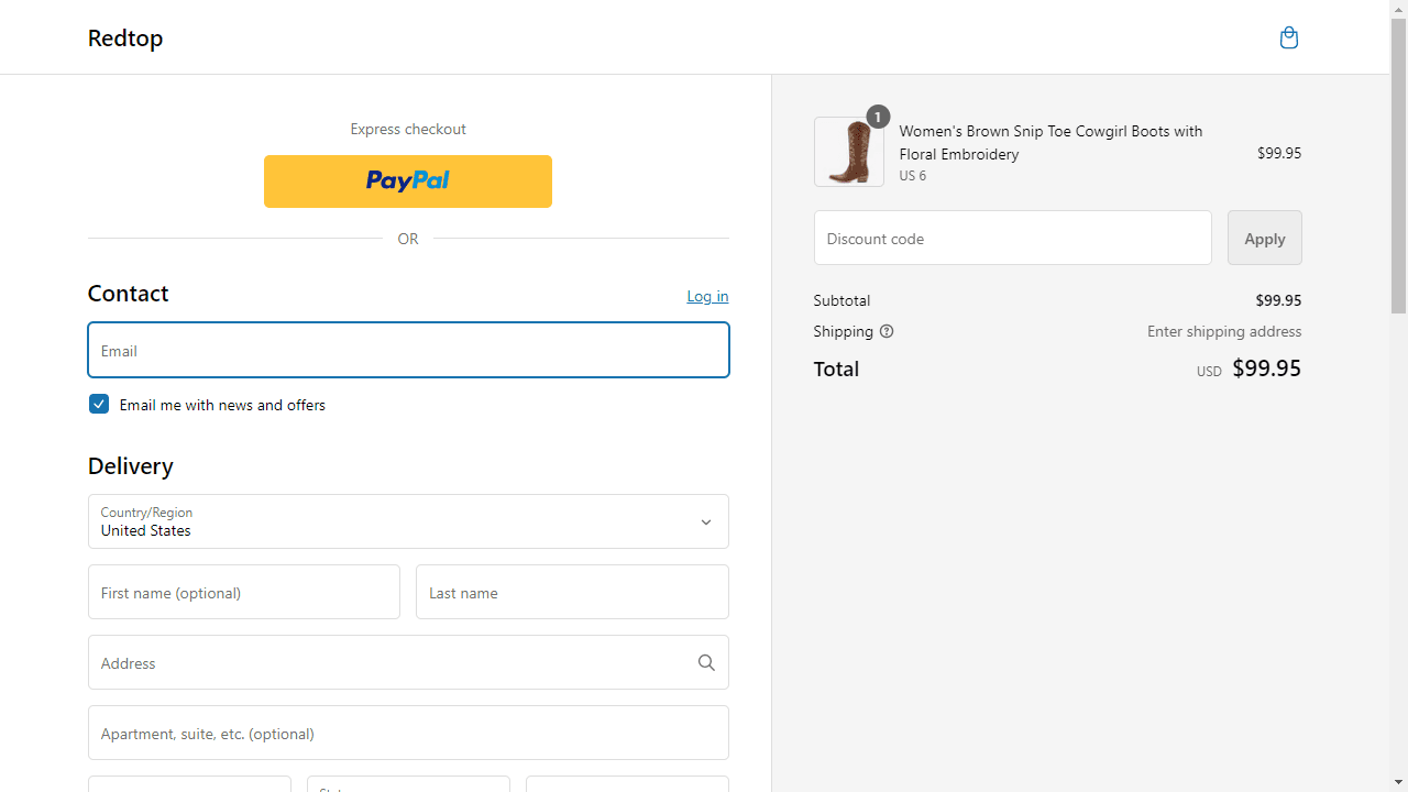 How to apply Redtop coupon code